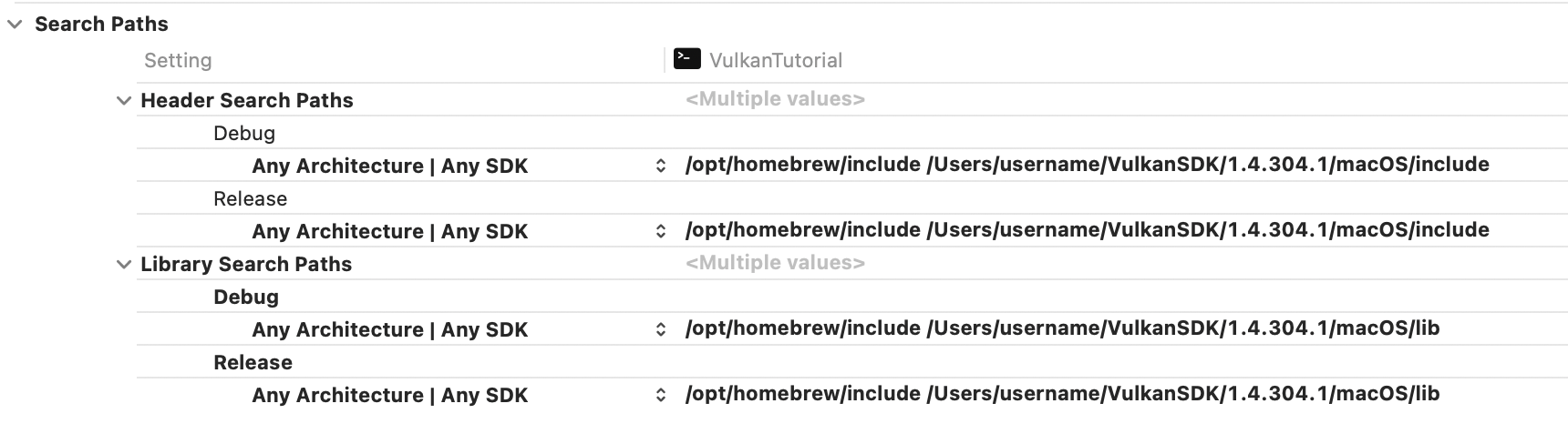 xcode paths