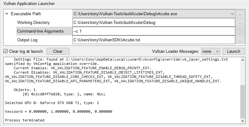 Vkconfig Result